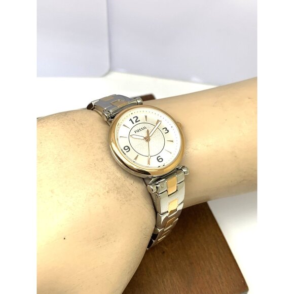 Fossil Women\'s Watch ES5201 Quartz Two Tone Silver Rose Gold Steel 28mm main image 5